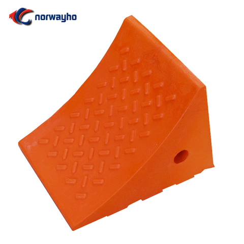 NWH-WCK02 Capacidad de carga máxima 10T Calzo de rueda de poliuretano, tope de rueda de seguridad