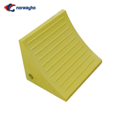 NWH-WCK09 Amarillo Advertencia de seguridad Cuñas para ruedas Poliuretano para camiones