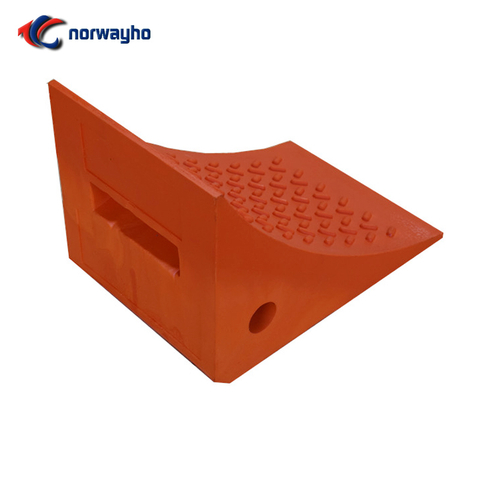 NWH-WCK03 Capacidad de carga máxima 20T Calzo de rueda de poliuretano, tope de rueda de seguridad