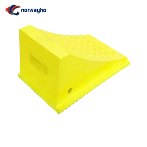 NWH-WCK08 Amarillo Advertencia de seguridad Cuñas para ruedas Poliuretano para camiones